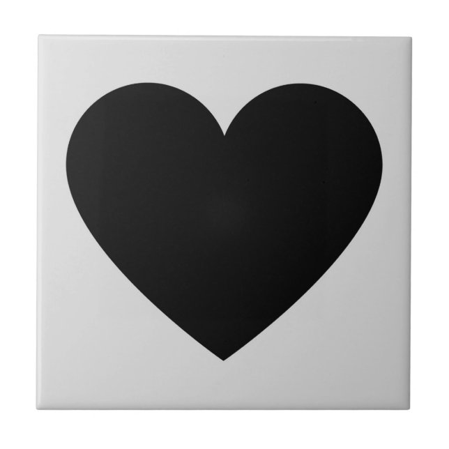 Black Grey Retro Heart Y2K Pattern Tile (Front)