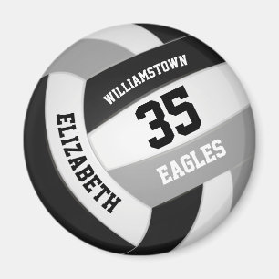 black grey school colours volleyball magnet