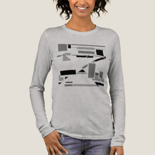 Black Grey Shades Geometric Abstract MCM-inspired Tri-Blend Shirt