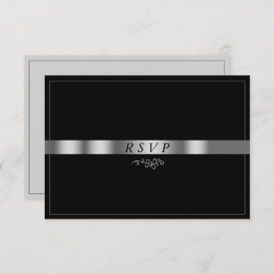 Black Grey Silver RSVP Card
