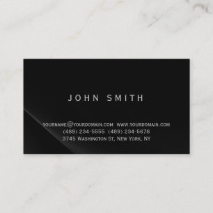 Black Grey Simple Plain Business Card