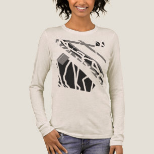 Black Grey Slanted Abstract Art Design Tri-Blend Shirt