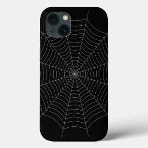 Black grey spider web Halloween pattern iPhone 13 Case
