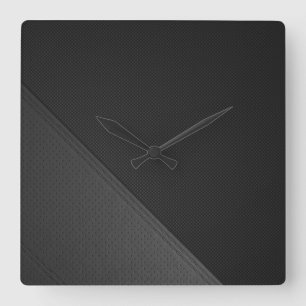 Black & grey square wall clock
