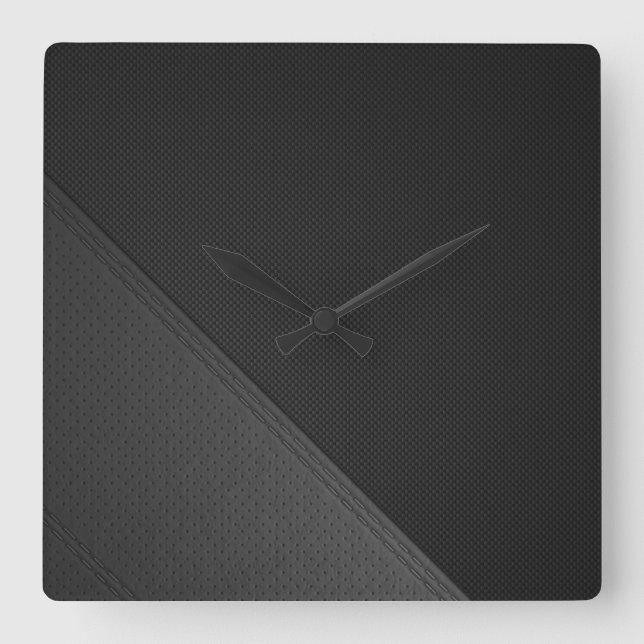 Black & grey square wall clock (Front)