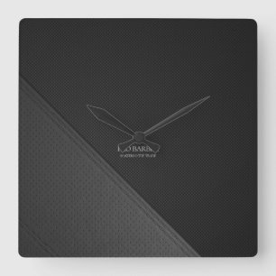 Black & grey square wall clock