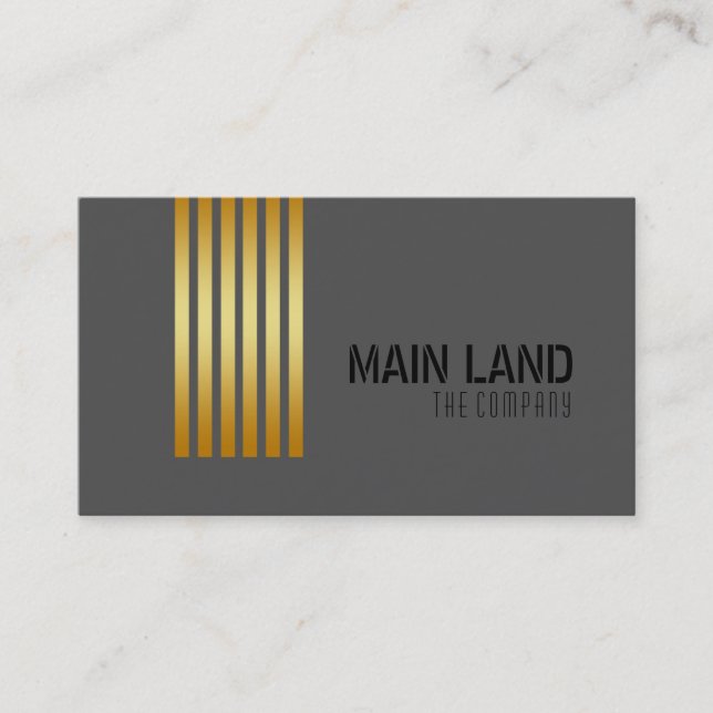 Black Grey Striped Modern Simple Professional Business Card (Front)