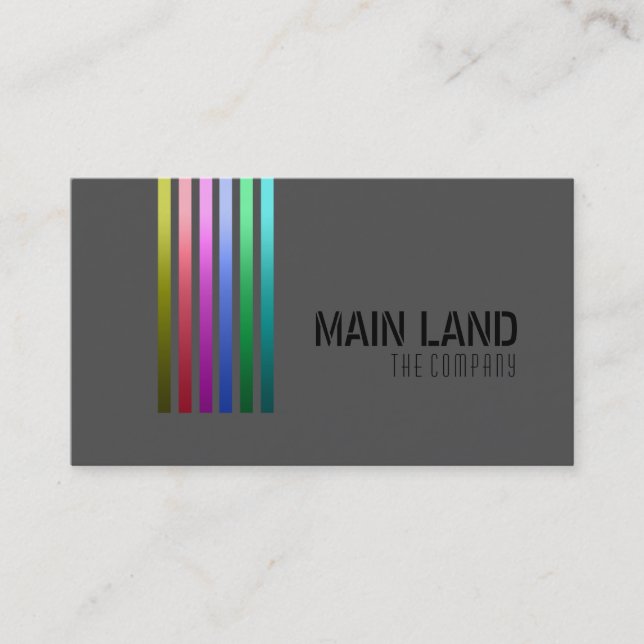Black Grey Striped Modern Simple Professional Business Card (Front)