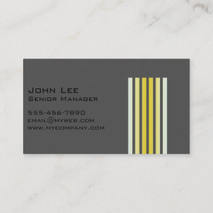 Black Grey Striped Modern Simple Professional Business Card