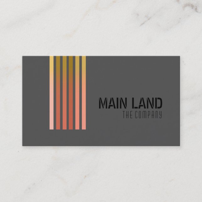 Black Grey Striped Modern Simple Professional Business Card (Front)