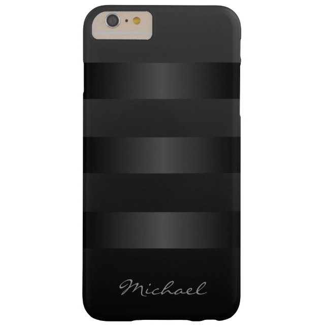 Black Grey Stripes Pattern Mens iPhone 6 Plus Case (Back)