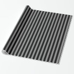 Black & Grey Stripes Striped Chic Wedding Wrapping Paper<br><div class="desc">Wrapping Paper</div>