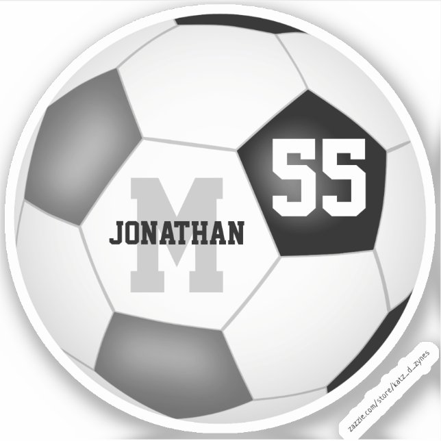 black grey team colours boys girls soccer (Front)