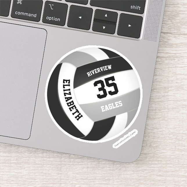 black grey team colours girls boys volleyball (Detail)