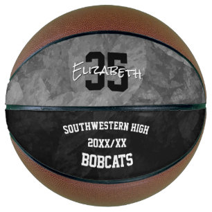 Black grey team colours sports season keepsake basketball