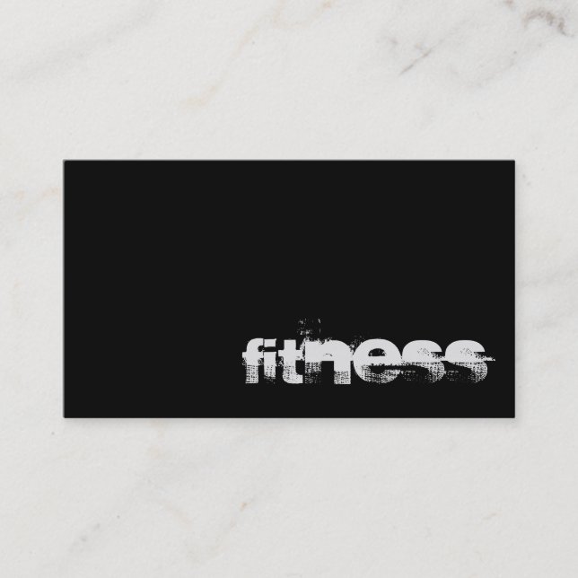 Black Grey Trendy Fitness Sport Business Card (Front)