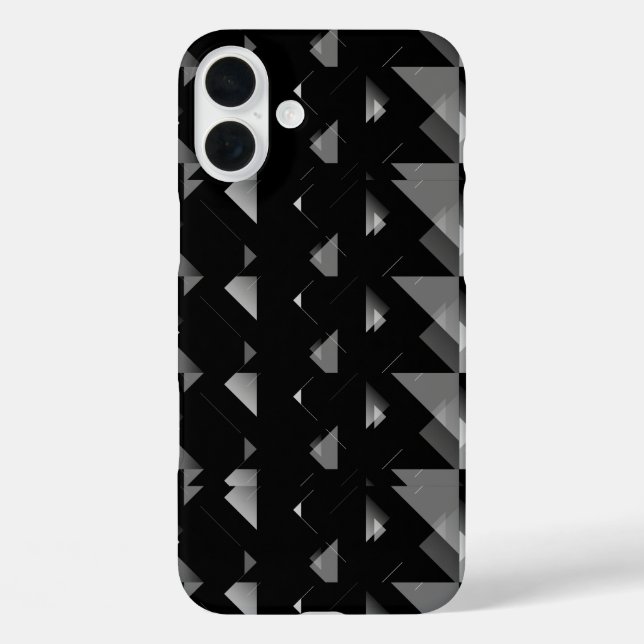 Black Grey Triangle Geometrical Patterned Case-Mate iPhone Case (Back)