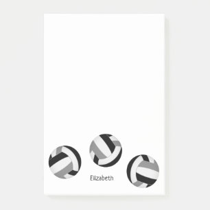 black grey volleyballs notepad w custom name