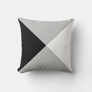 Black Grey & White Abstract Geometric Shape Throw Cushion