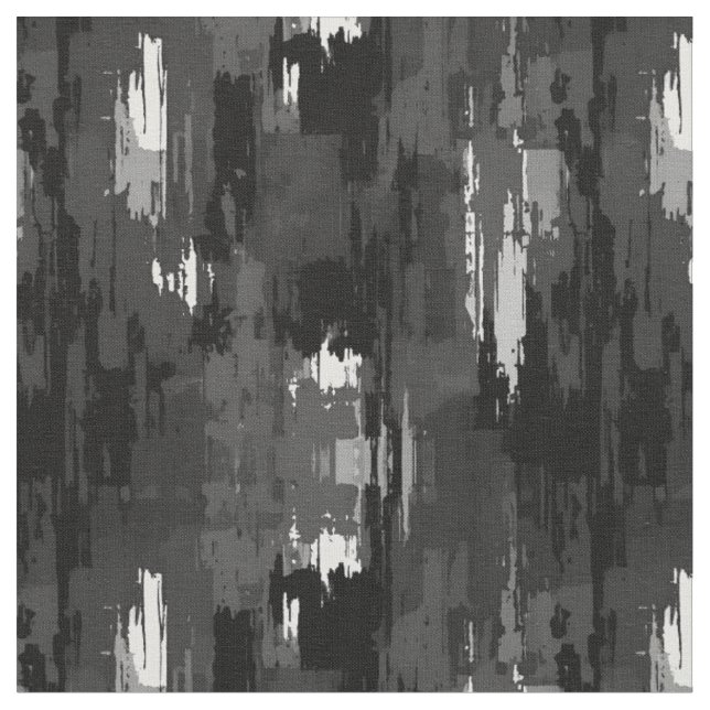 Black / Grey / White Abstract Paint Fabric (Close Up)
