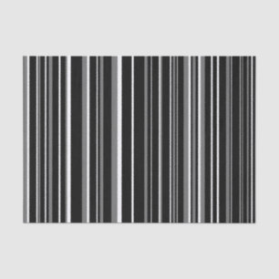 Black, Grey, White Barcode Stripe Tissue Paper