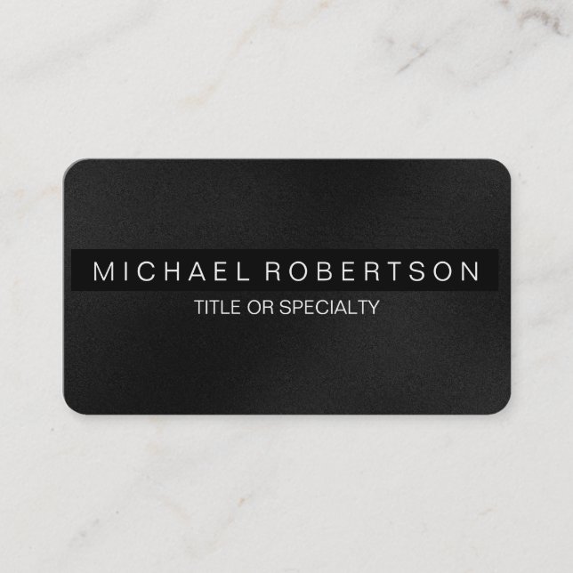Black Grey White Charming Business Card (Front)