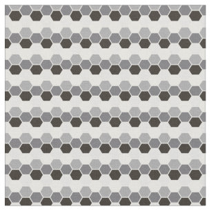 Black Grey White Geometric Hex Hexagram Fabric