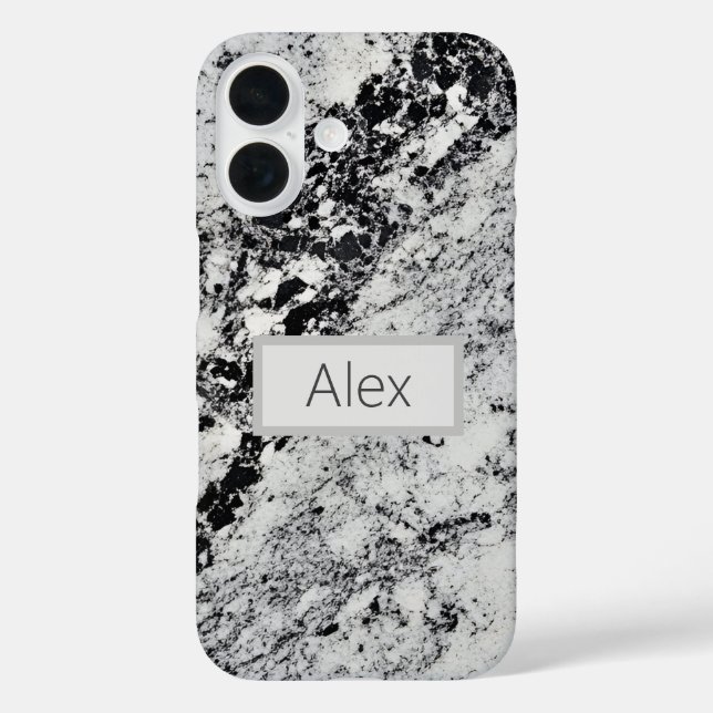 Black, Grey & White Granite  Case-Mate iPhone Case (Back)