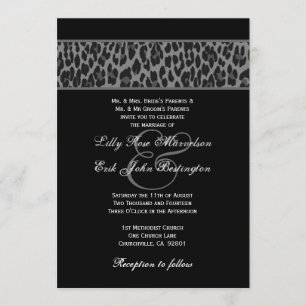 Black Grey White Leopard Wedding Template G200