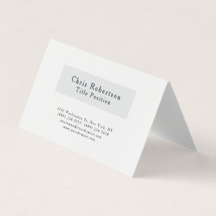 Black Grey White Plain Modern Minimalist Business Card