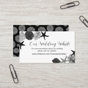 Black-grey-white seashell casual  business card