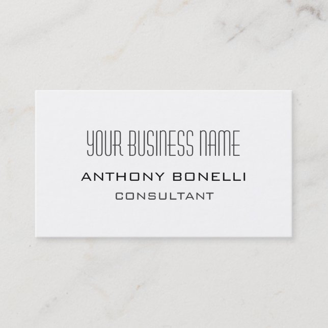 Black Grey & White Simple Charming Business Card (Front)