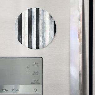 Black Grey White Stripes Magnet
