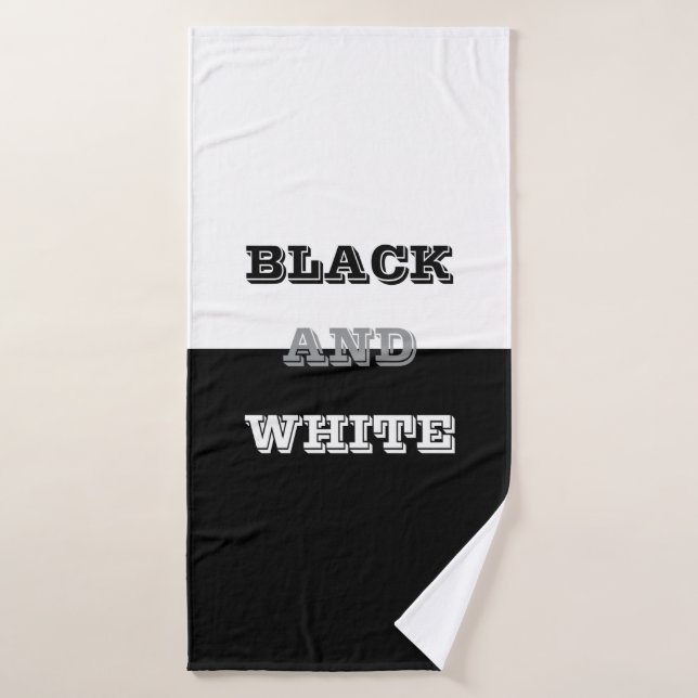 Black Grey White Text And Solid Colours Design Bath Towel (Bath Towel)