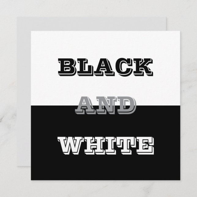 Black Grey White Text And Solid Colours Design Card (Front/Back)