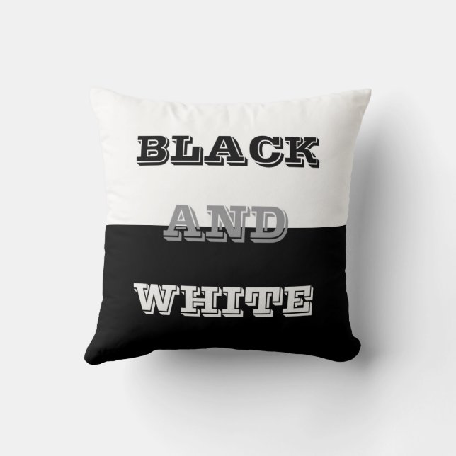 Black Grey White Text And Solid Colours Design Cushion (Back)