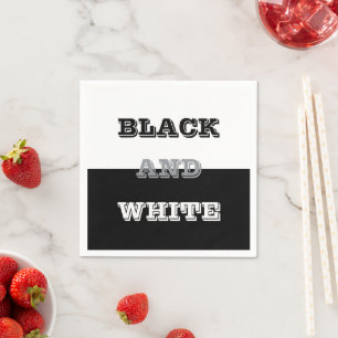 Black Grey White Text And Solid Colours Design Napkin
