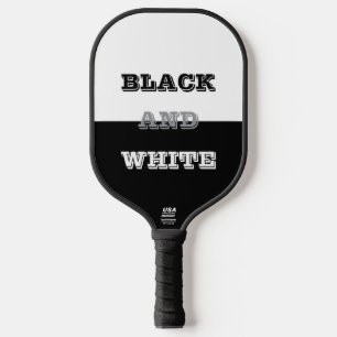 Black Grey White Text And Solid Colours Design Pickleball Paddle