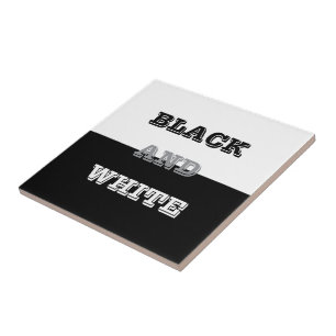 Black Grey White Text And Solid Colours Design Tile