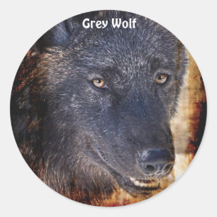 Black GREY WOLF Wildlife Supporter Stickers