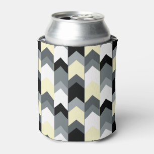 Black , grey, yellow chevron can cooler