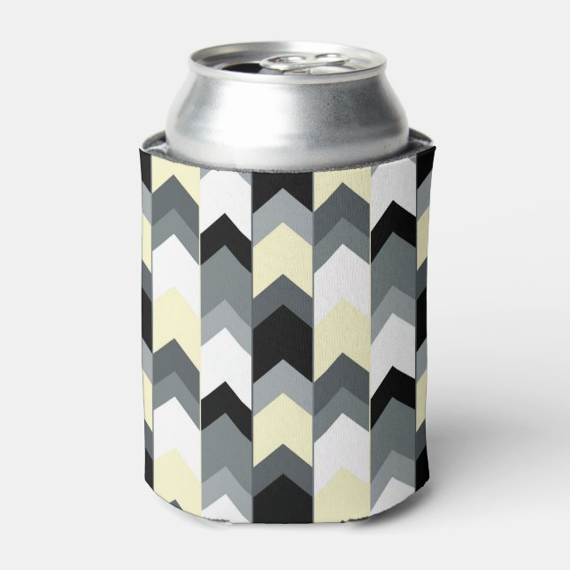 Black , grey, yellow chevron can cooler (Can Front)