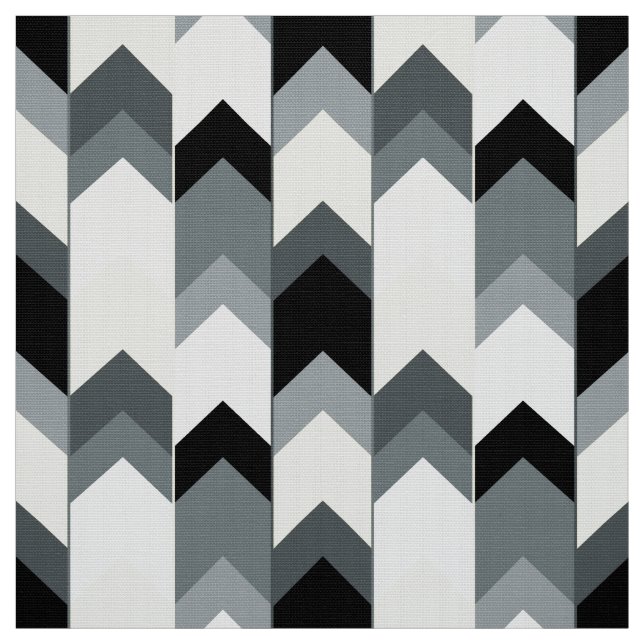 Black , grey, yellow chevron  fabric (Swatch)