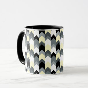 Black , grey, yellow chevron mug