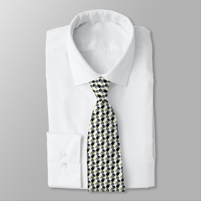 Black , grey, yellow chevron  tie (Tied)