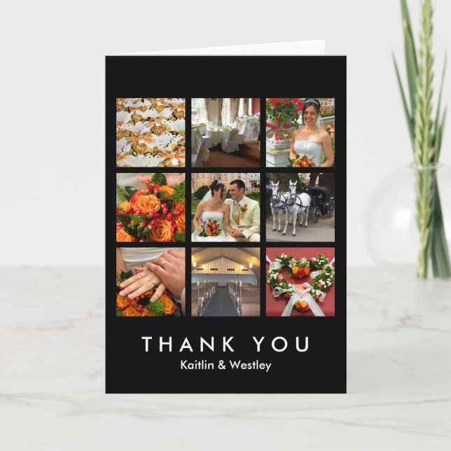 Black grid collage 9 photos memories thank you (Front)