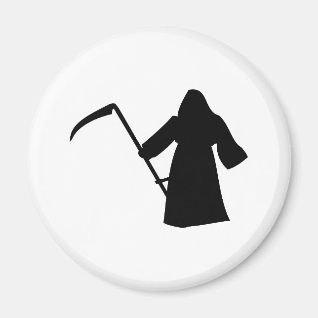 black grim reaper death icon magnet (Front)