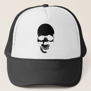 Black Grim Reaper Skull Trucker Hat