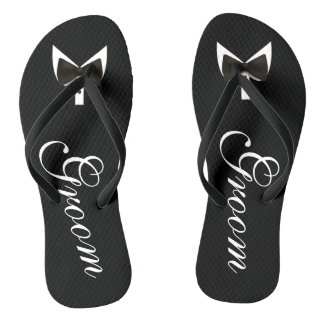Black Grooms Bow-Tie Jandals
