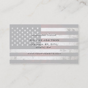 Black Grunge American Flag Business Card